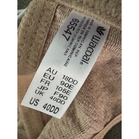 Wacoal Halo Lace Full Figure Underwire Bra Toast Beige Sz 40DD New - Picture 6 of 7